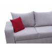 Rohová sedací souprava PEPE, Levá, světle šedá/červené polštářky