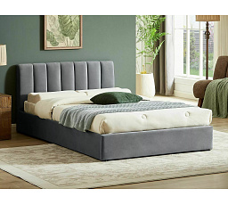 Postel s úložným prostorem MONTREAL Velvet, 120x200 cm, šedý Aksamit 192