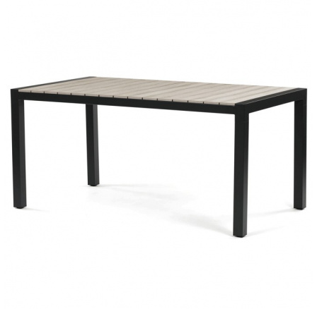 Zahradní stůl 160x90cm, hliník, polywood, černá, AZT-S1514 BK