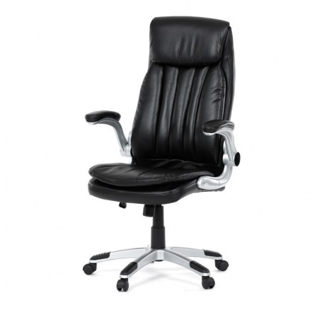 Kancelářské křeslo, houpací mechanismus, černá ekokůže, KA-F1218 BK