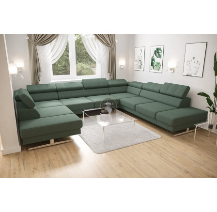 Rohová sedací souprava EMPORIO MAX I 300X350X220 - zelená , pravá
