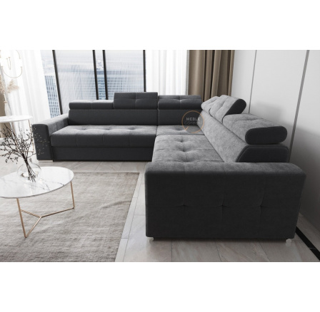 Rohová sedací souprava s funkcí spaní MARGO MAX 270x270 - šedá , levá Rohová sedací souprava s funkcí spaní MARGO MAX 270x270 - šedá , levá