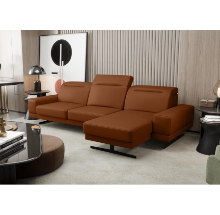 Rohová Kožená sedací souprava FIORE MINI 265x180 cm - přírodní kůže - volitelná barva, pravá Rohová Kožená sedací souprava FIORE MINI 265x180 cm - přírodní kůže - volitelná barva, pravá