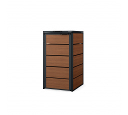 Jednokomorová popelnicová skříň 120L, antracit - ořech