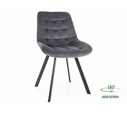 Jídelní otočná židle MONTI VELVET, Šedý Bluvel 14/Černá