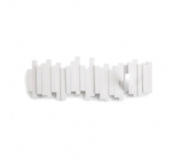 Věšák s 5 háčky, bílý, STICKS