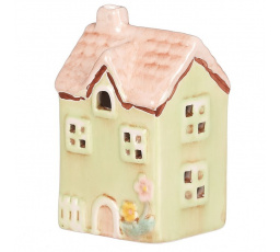 Domeček keramický - LED osvětlení, jarní styl, sv. zelený