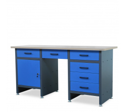 Dílenský stůl FRANK, 1700 x 850 x 600 mm, antracitově-modrý