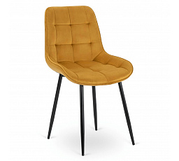 Židle CHRIS Hořčicová Sametová