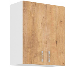 Horní skřínka SARA - 60 G-72 2F, Bílá / Dub Lefkas