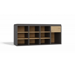 Botník se sedákem Tazin antracit/dub artisan