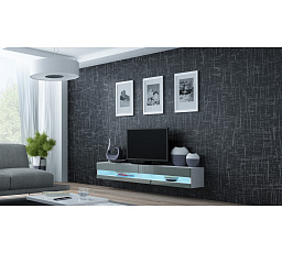 TV komoda VIGO NEW 180, bílá / šedý lesk