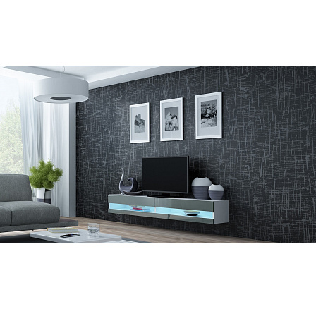 TV komoda VIGO NEW 180, bílá / šedý lesk TV komoda VIGO NEW 180, bílá / šedý lesk