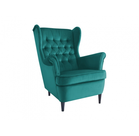 KŘESLO HARRY VELVET TURQUOISE BLUVEL 85 / WENGE