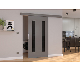Posuvné dveře na stěnu HERS 86 Gray+Black Lacobel