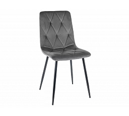 Jídelní židle TOM VELVET, šedý Bluvel 14/černý mat