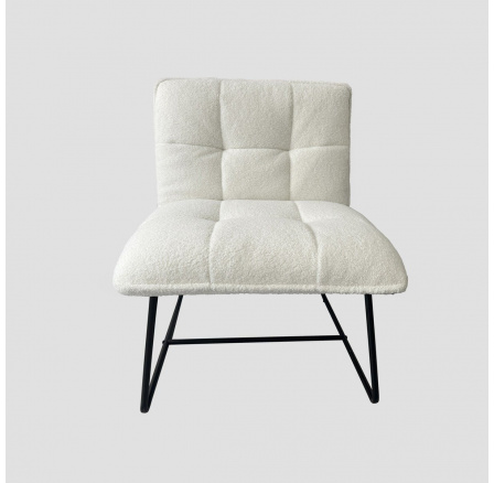 Křeslo NELOX v látce TEDDY BOUCLE ecru 63x69x73 cm 746338