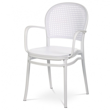 Zahradní židle plast, bílá, CT-746 WT