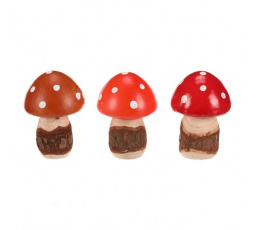 Houba - muchomůrka, umělá, mix 3 barev, cena za balení (12 ks)