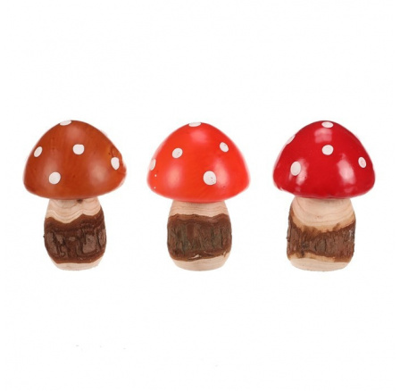 Houba - muchomůrka, umělá, mix 3 barev, cena za balení (12 ks)