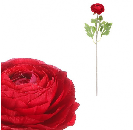 Ranunculus - umělá řezaná květina, červená