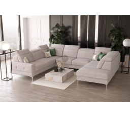 Rohová sedací souprava MALIBU MAX I 260x350x220 cm - béžová, Levá strana