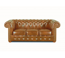 Pohovka Chesterfield Classic 3 kůže koňak