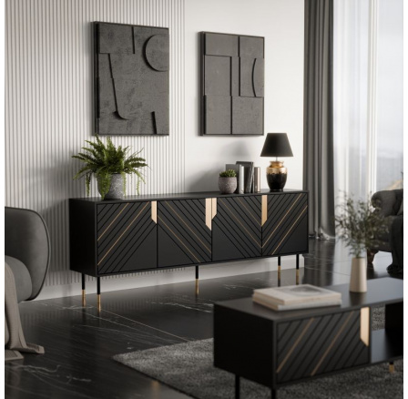 MOUNTAIN komoda 200(4D) černá (1 ks)=2 str. ) MOUNTAIN komoda 200(4D) černá (1 ks)=2 str. )