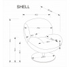 Moderní křeslo SHELL, popelavé 