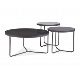 Konferenční stůl ARTEMIDA - set 3 stolů, efekt betonu/černý mat