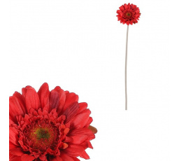 Gerbera - umělý květ na stonku, červený