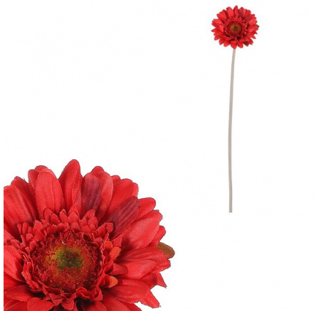 Gerbera - umělý květ na stonku, červený
