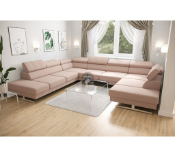 Rohová sedací souprava EMPORIO MAX I 300X350X220 - levá, růžová