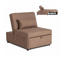 Rozkládací křeslo IBERIS 80 cm na spaní Hnědé
