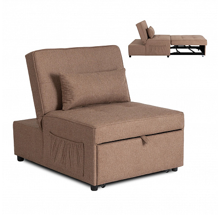 Rozkládací křeslo IBERIS 80 cm na spaní Hnědé
