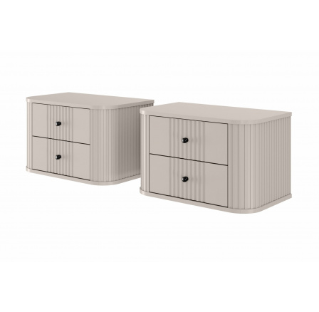 Sada závěsných nočních stolků Vesper 56 cm - kašmír / černé úchyty
