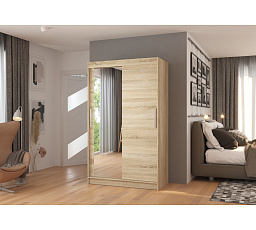 Posuvná skříň se zrcadlem BARIO 120 Sonoma+Sonoma