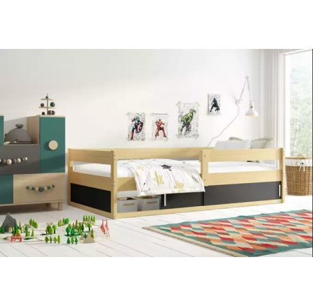 Dětská postel HUGO s matrací, Přírodní