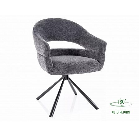 Jídelní židle otočná BORGO RAVEN, Tmavě Šedá 18/Černá