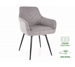Jídelní židle pružinová - otočná SERVIO BREGO, Šedá 07/Černá