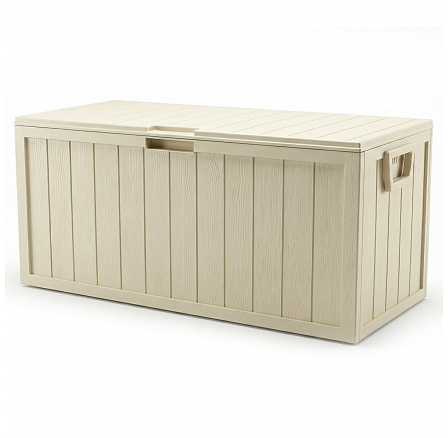Zahradní úložný box 112x49x54cm, plast, béžová, 280l, AZB-G2075 CRM