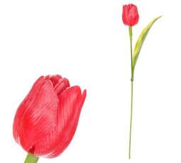 Tulipán plastový - řezaná květina, červená, cena za 1 ks