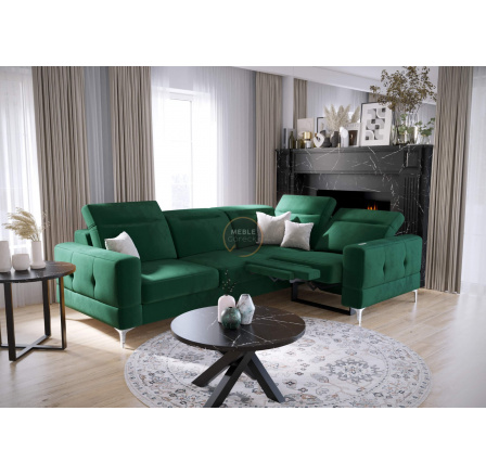 Rohová sedací souprava MALIBU , relax s funkcí spaní 185x250 cm - zelená , pravá Rohová sedací souprava MALIBU , relax s funkcí spaní 185x250 cm - zelená , pravá