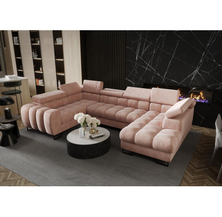 Rohová sedací souprava ASPEN MAX II 195x350x170 cm - levá, růžová Rohová sedací souprava ASPEN MAX II 195x350x170 cm - levá, růžová