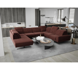 Rohová sedací souprava FIORE MAX I 220x350x265 cm - tmavě růžová, pravá