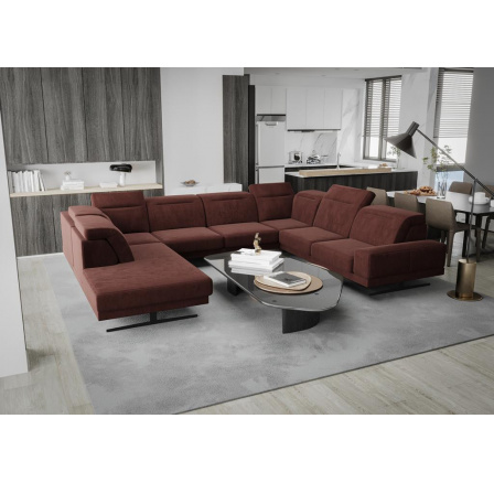 Rohová sedací souprava FIORE MAX I 220x350x265 cm - tmavě růžová, pravá Rohová sedací souprava FIORE MAX I 220x350x265 cm - tmavě růžová, pravá