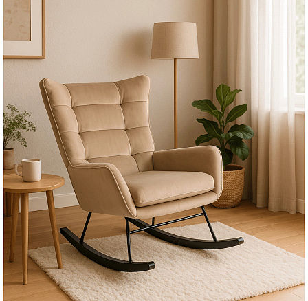 Houpací křeslo JACKSON Béžový Sametový