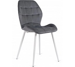 Židle LUCKY Šedá s Bílými Nohami Sametová