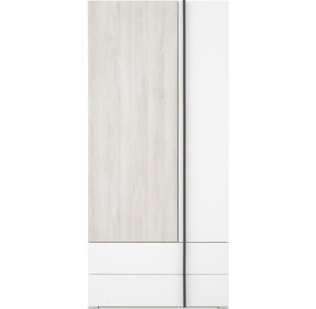 Šatní skříň REMO RM2, Dub Wilton bílý/Bílá Lux/Antracit