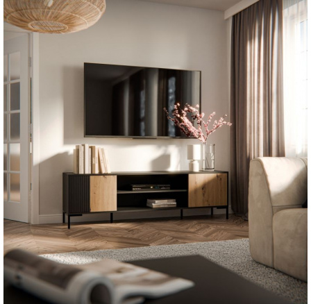 Tv komoda MERCI 180 EF, černý/artisan